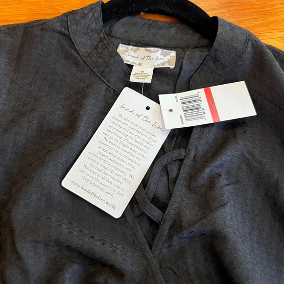 New Band Of‎ The Free Crossover V-Neck Long Sleeve Top Hallie Black Size XS NWT - Picture 10 of 12